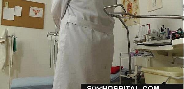  Tall skinny blonde in doctor office caught with hidden cam